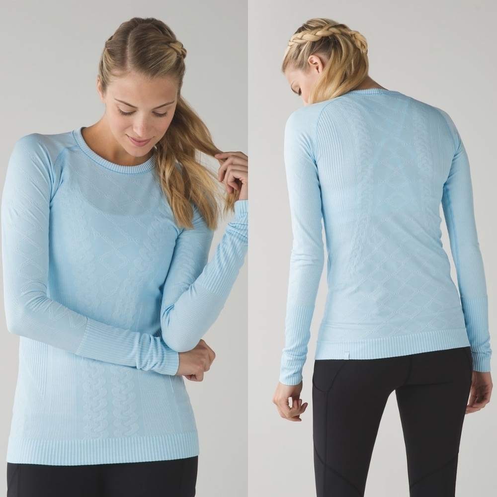 Lululemon Rest Less Pullover Long Sleeve Top Swiftly Heathered Caspian Blue 4 - Picture 1 of 7